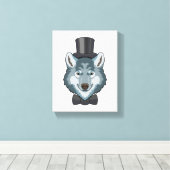 Wolf als Groom mit Bow Leinwanddruck (Insitu (Holzboden))