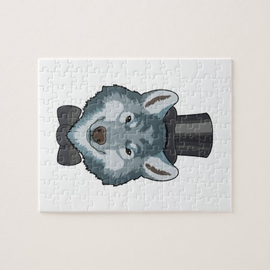 Wolf als Groom mit Bow Puzzle (Horizontal)