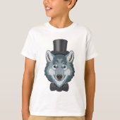 Wolf als Groom mit Bow T-Shirt (Vorderseite)