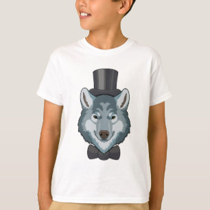 Wolf als Groom mit Bow T-Shirt