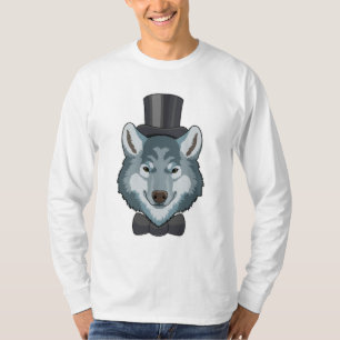 Wolf als Groom mit Bow T-Shirt