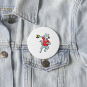 Wolf als Handballspieler mit Handball Button (Beispiel)