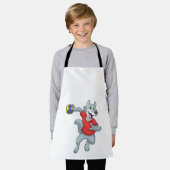 Wolf als Handballspieler mit Handball Schürze (Getragen)