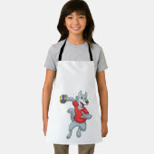 Wolf als Handballspieler mit Handball Schürze (Insitu)