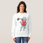 Wolf als Handballspieler mit Handball Sweatshirt (Vorne ganz)