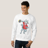Wolf als Handballspieler mit Handball Sweatshirt (Vorne ganz)