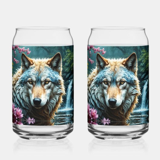 Wolf am Fluss Dosenglas (Vorderseite)
