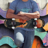 Wolf am Gipfel von Monlit, Retro Wilderness Skateboard