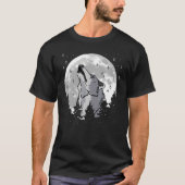 Wolf am Mond heulen 2 T-Shirt (Vorderseite)