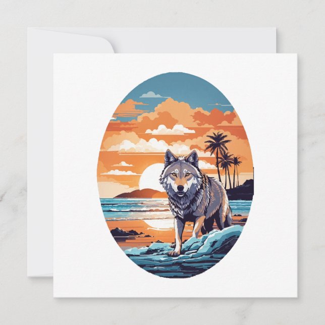Wolf am Strand (Vorderseite)