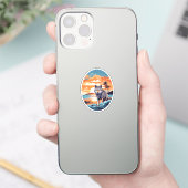 Wolf am Strand Aufkleber (Telefon)
