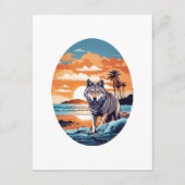Wolf am Strand Begleitkarte (Rückseite)