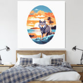 Wolf am Strand Leinwanddruck (Insitu (Schlafzimmer))