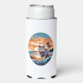 Wolf am Strand Selters Dosenkühler (Seltzer Rückseite)