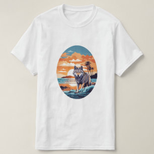 Wolf am Strand T-Shirt