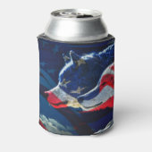 Wolf American Flag Full Moon Dosenkühler (Kanne Rückseite)