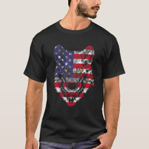 Wolf American Flag USA 4. Juli Männer Wolf T-Shirt