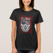 Wolf American Flag Usa 4th Of July Men Women Wol T-Shirt (Vorderseite)