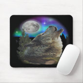 Wolf an der Nachtkunst Mousepad (Mit Mouse)