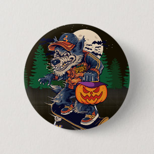 WOLF AN HALLOWEEN-KNOPF BUTTON
