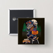 WOLF AN HALLOWEEN-KNOPF BUTTON (Vorne & Hinten)