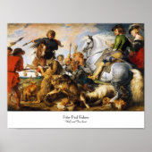 Wolf and Fox hunt Peter Paul Rubens masterpiece Poster (Vorne)