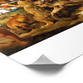 Wolf and Fox hunt Peter Paul Rubens masterpiece Poster (Ecke)