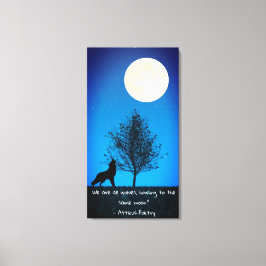 Wolf and Full Moon Canvas Wall Art Leinwanddruck