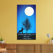 Wolf and Full Moon Canvas Wall Art Leinwanddruck (Insitu (Wohnzimmer))