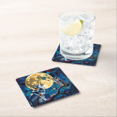 Wolf and Owl Mosaic Art Rechteckiger Pappuntersetzer (Vor Ort)