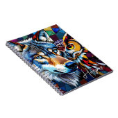 Wolf and Owl Vibrant and Colorful Personalized  Notizblock (Rechte Seite)