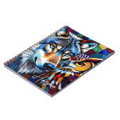 Wolf and Owl Vibrant and Colorful Personalized  Notizblock (Linke Seite)