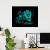 Wolf and Raven in the Night Poster (Heimbüro)