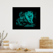 Wolf and Raven in the Night Poster (Küche)