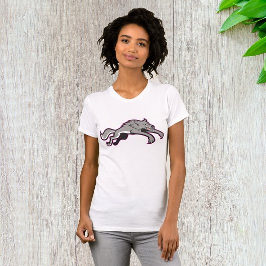 Wolf angreifende Frauen T - Shirt