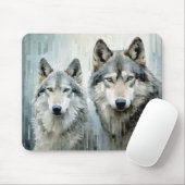Wolf Animal Art Decor Paint Mosaic Mousepad (Mit Mouse)