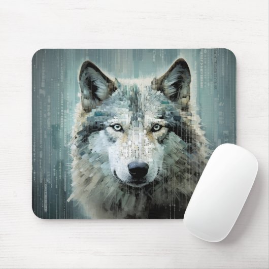 Wolf Animal Art Decor Paint Mosaic Mousepad (Mit Mouse)