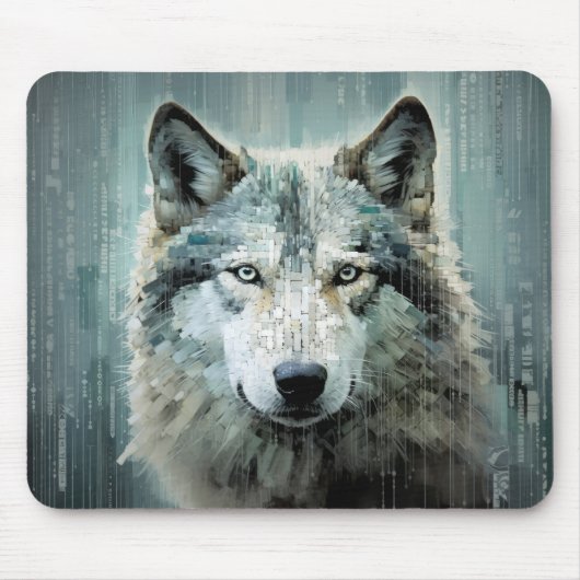 Wolf Animal Art Decor Paint Mosaic Mousepad (Vorne)