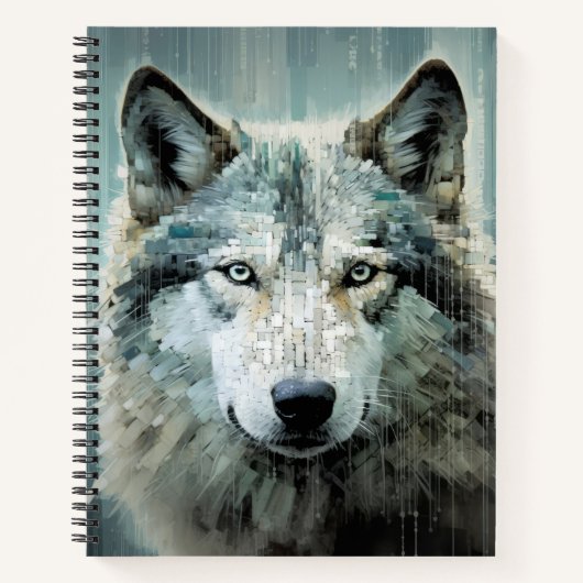 Wolf Animal Art Decor Paint Mosaic Notizblock (Vorderseite)