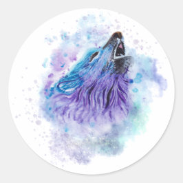 Wolf Animal Colors Bestes Geschenk Runder Aufkleber