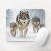 Wolf Animal Family Wandering Nature Out Mousepad (Mit Mouse)