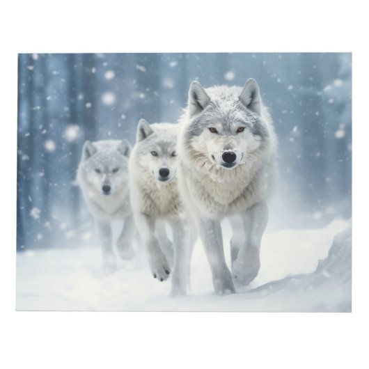 Wolf Animal Family Wandering Nature Out Notizblock (Vorderseite)