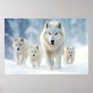 Wolf Animal Family Wandering Nature Out Poster