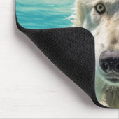 Wolf Animal Fun Nature Playing Water Out Mousepad (Ecke)