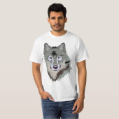 Wolf Animal Happy Grey tee (Vorne ganz)