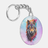 Wolf Animal Logo Design-87694 Schlüsselanhänger (Vorderseite links)