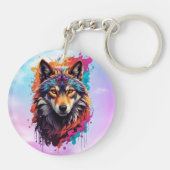 Wolf Animal Logo Design-87694 Schlüsselanhänger (Rückseite)