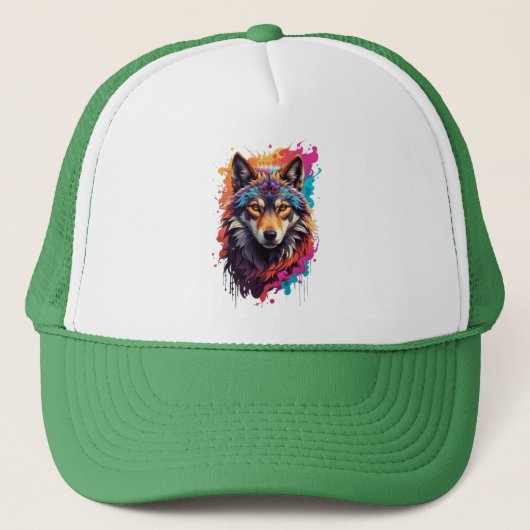 Wolf Animal Logo Design-87694 Truckerkappe (Vorderseite)