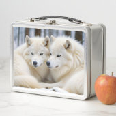 Wolf Animal Nature Wildlife Zuneigung Gekümmert Metall Brotdose (Beispiel)