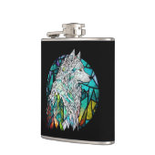 Wolf Animal Portrait Gestaltete Glass Wildlife For Flachmann (Links)